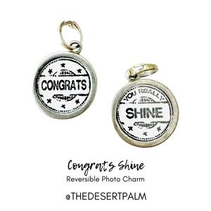 Congrats Shine Reversible Photo Charm ✨ | Inspirational Celebration Pendant